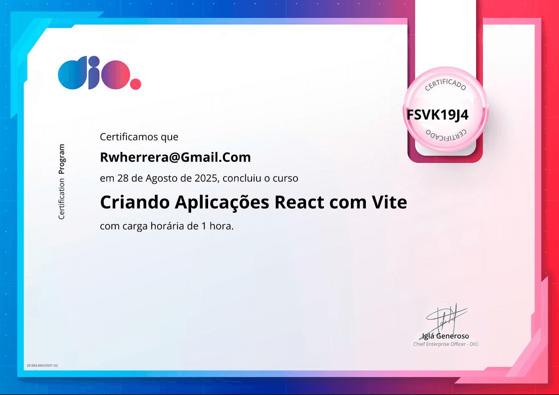 Aplicações React com Vite