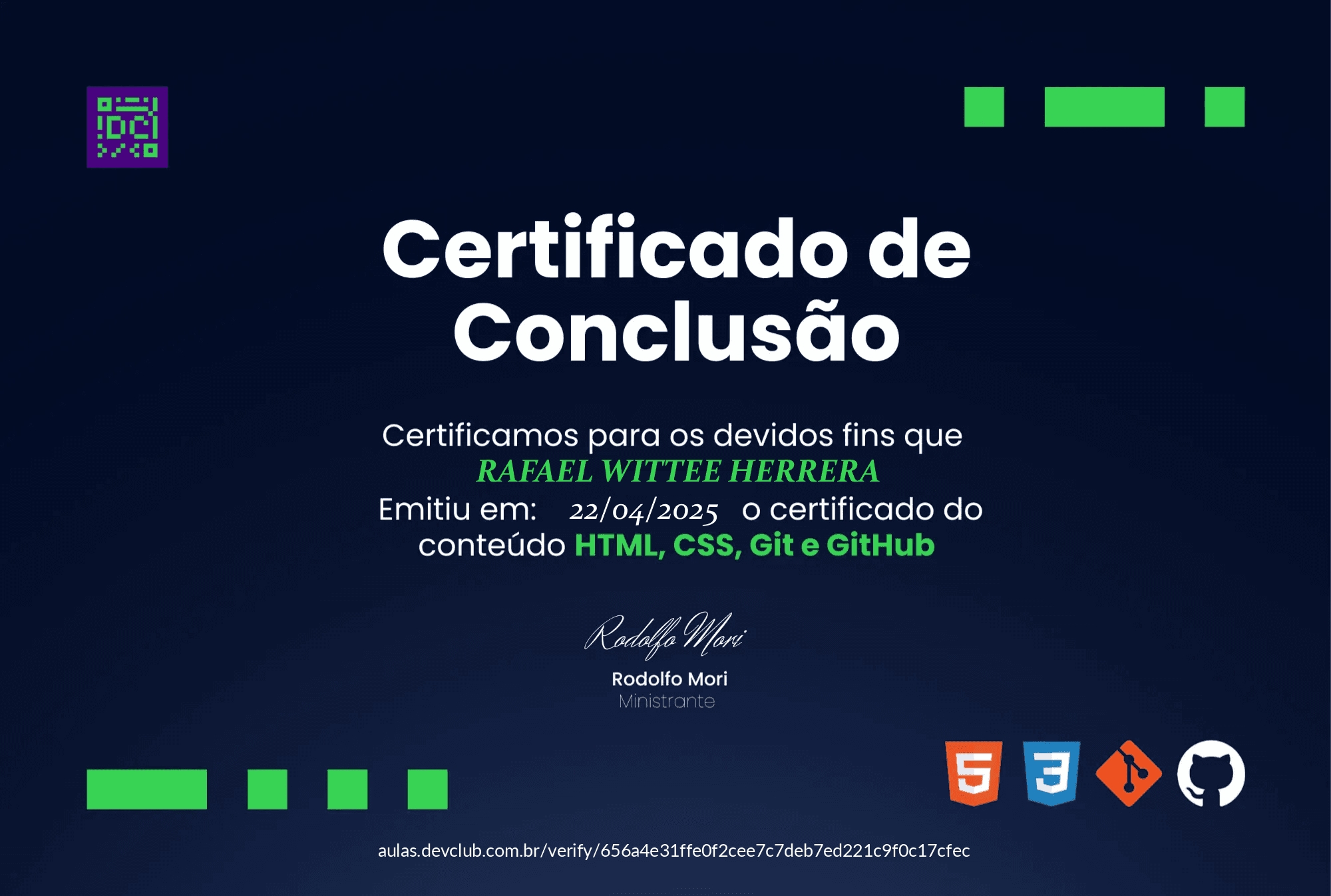 HTML, CSS, Git e GitHub
