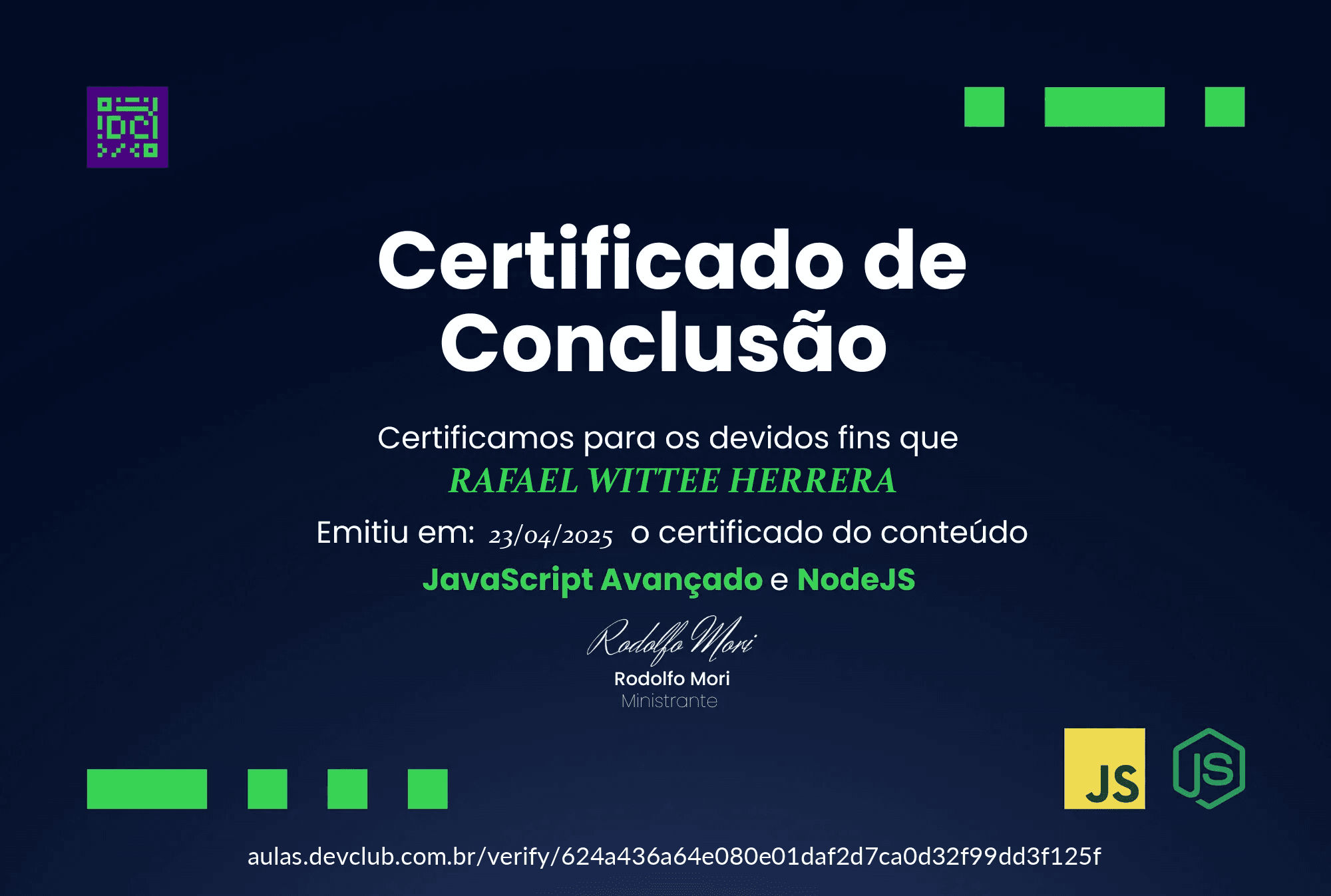 JavaScript Avançado e NodeJs